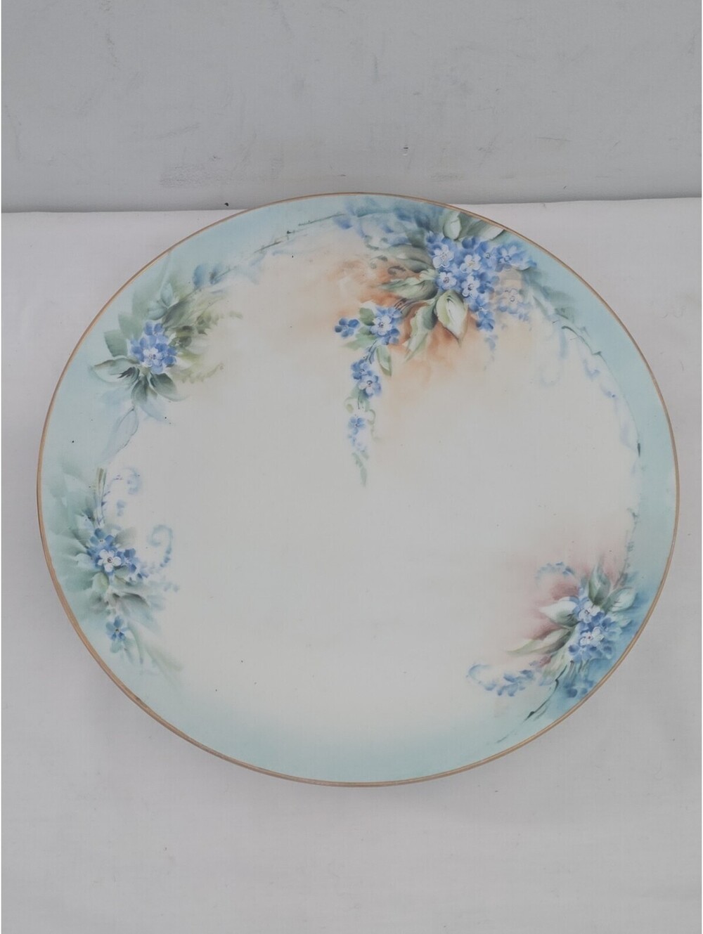 Antique J&C Bavaria Porcelain Hand Painted Floral Plate Gold Trim Signed 9.8"